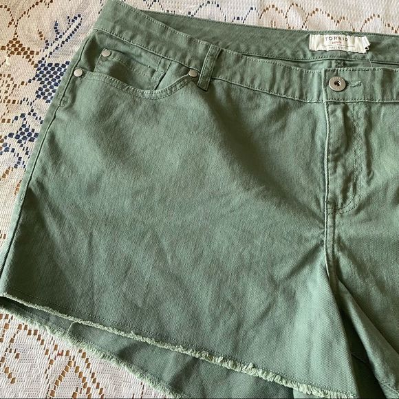 Torrid • Vintage Stretch Agave Green Mid Rise Denim Shorts - Picture 5 of 10